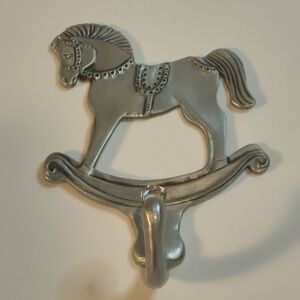 SEAGULL PEWTER CANADA 1985 Rocking Horse Pewter Wall Hook
